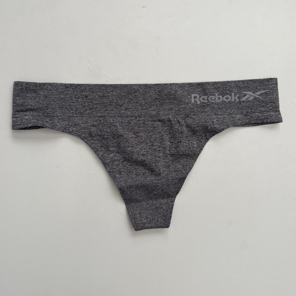 Reebok Woman’s Seamless Thong Underwear - Gray, White, and Black - Picture 2 of 3